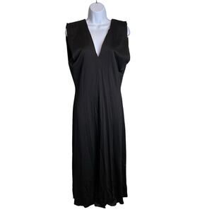 COS Women's Black V Neck Sleeveless Midi Dress Size S Minimalist Unadorned